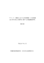 フランス・韓国における有害環境への法規制 及び非行防止対策等