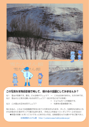 この写真を実物投影機で映して、朝の会の話題にしてみませんか？